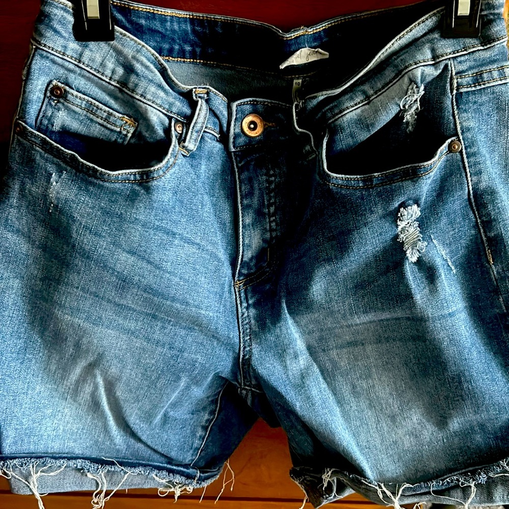 Jean shorts.